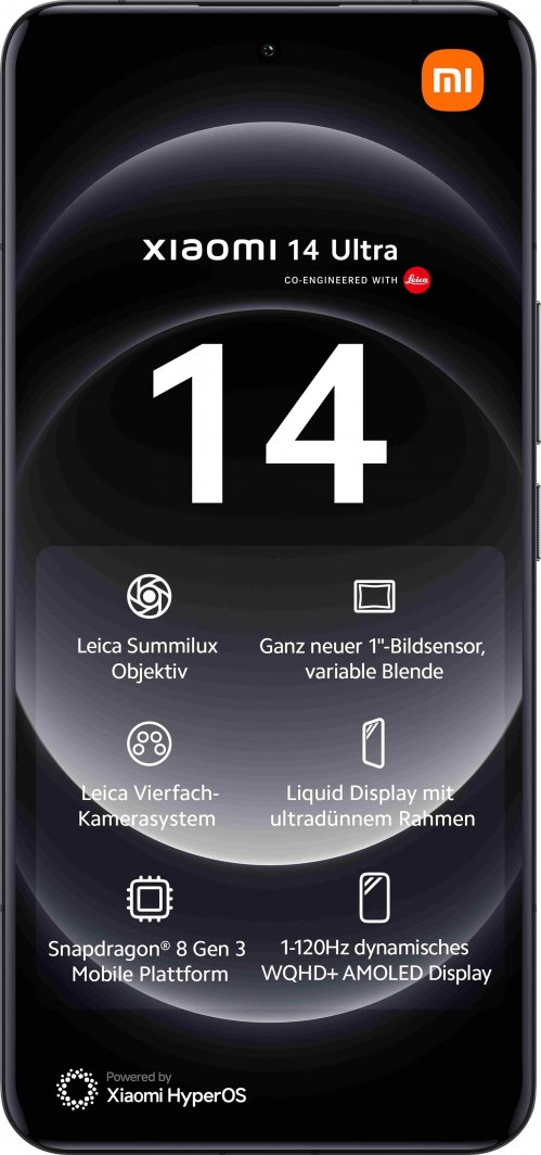 Smartfon Xiaomi 14 Ultra 5G 16/512GB Czarny  (MZB0G86EU)