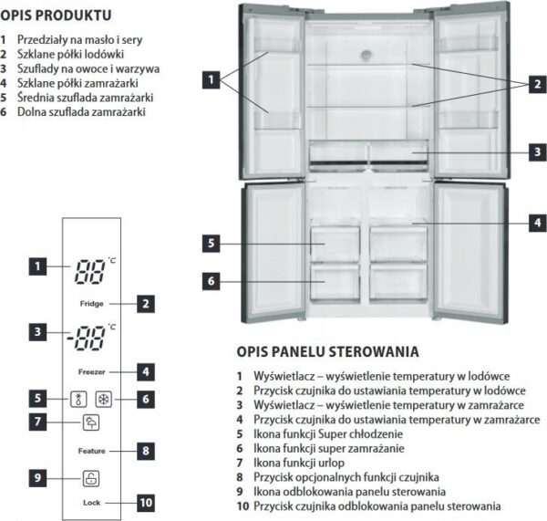 Lodówka Concept Lodówka Multidoor Quattro BLACK LA8383bc