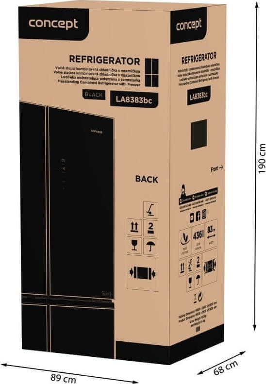 Lodówka Concept Lodówka Multidoor Quattro BLACK LA8383bc
