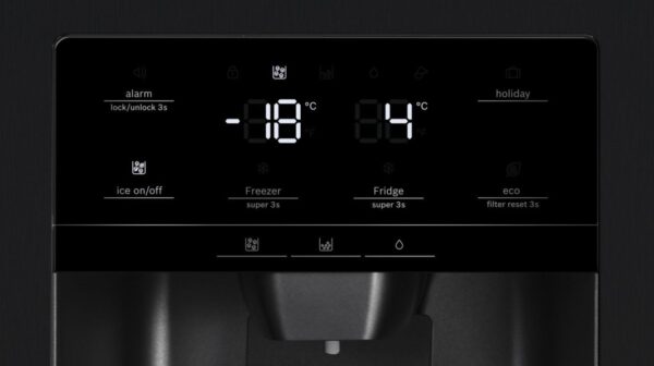 Lodówka Bosch Bosch Serie 6 KAD93ABEP chłodziarko-zamrażarka otwierana obustronnie Wolnostojący 562 l E Czarny