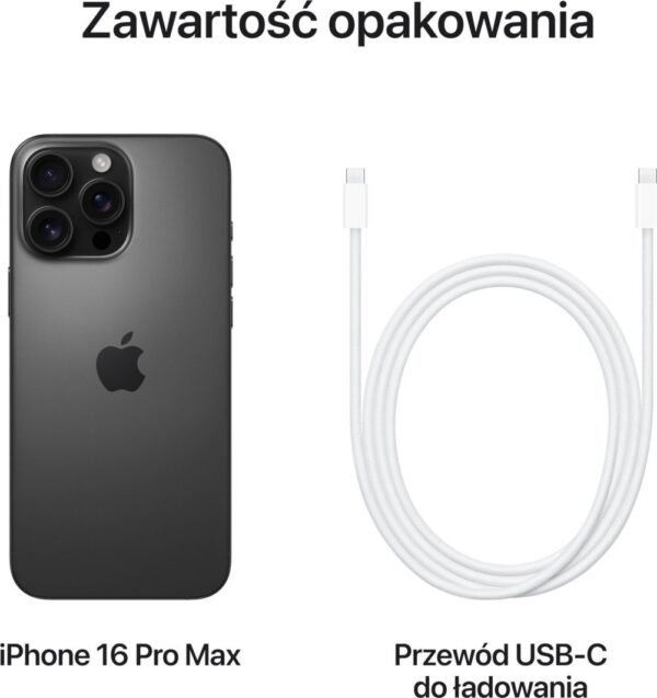 Smartfon Apple iPhone 16 Pro Max 256GB Black Titanium (MYWV3)