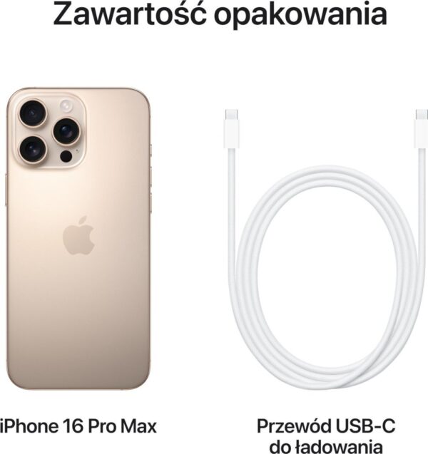 Smartfon Apple iPhone 16 Pro Max 256GB Desert Titanium (MYWX3)
