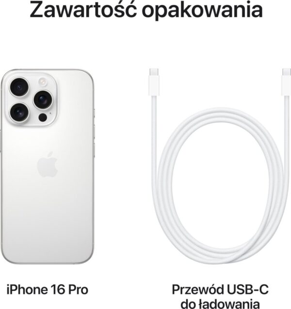 Smartfon Apple iPhone 16 Pro 256GB White Titanium (MYNJ3)