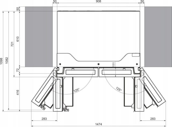 Lodówka Gorenje Chodziarko-zamrażarka NRM918EUX multidoor