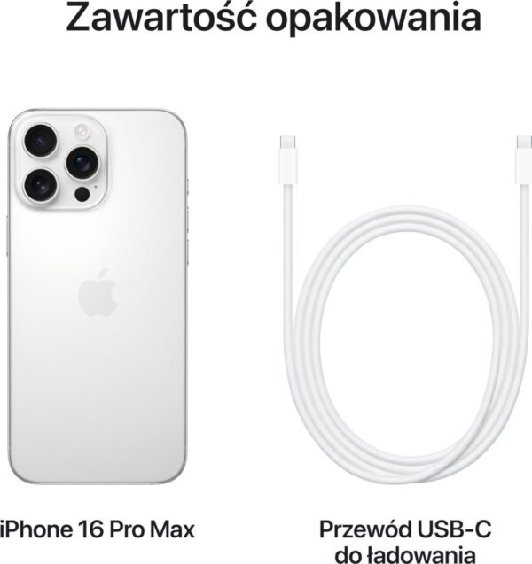 Smartfon Apple iPhone 16 Pro Max 5G 8/512GB Biały  (MYX13ZD/A)