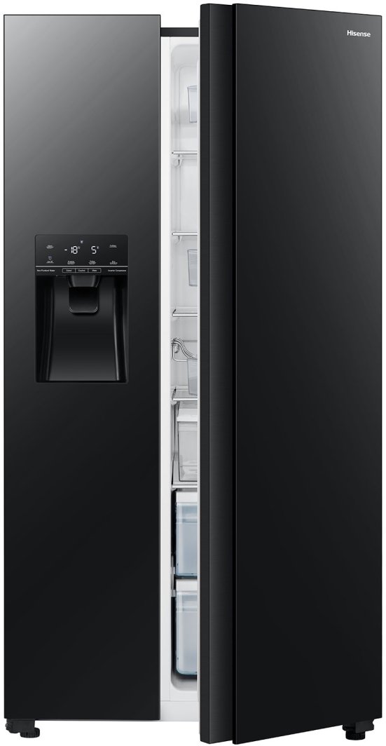 Hisense RS694N4GBE chłodziarko-zamrażarka otwierana obustronnie Wolnostojący 562 l E Czarny