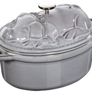 STAUB SPECIAL COCOTTE Garnek żeliwny owalny świnia 1 ltr, szary