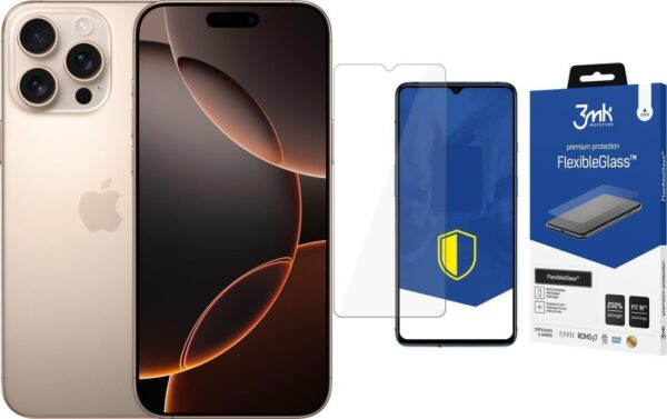 Smartfon Apple iPhone 16 Pro Max 256GB Desert Titanium (MYWX3) + FlexibleGlass
